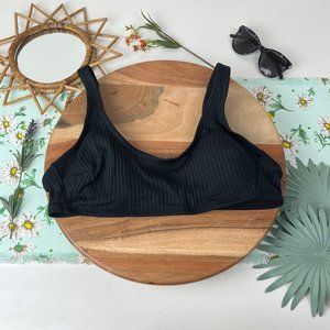 NWT Black Striped Textured Bikini Top - Kona Sol